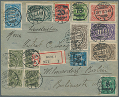 Deutsches Reich - Inflation: 1922, 8 M. Posthorn Im Walzendruck "kleine, Magere 8", Viererblock Mit - Lettres & Documents