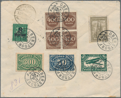 Deutsches Reich - Inflation: 1923, Drei Verschiedene GS-Ausschnitte (2x Aus Postanweisungen) Mit Bei - Lettres & Documents