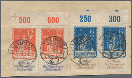 Deutsches Reich - Inflation: 1922, Alters- Und Kinderhilfe 6+4 Und 12+8 M. Je Im Waager. Paar Auf Br - Lettres & Documents