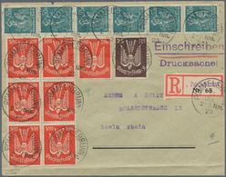 Deutsches Reich - Inflation: 1923, 50 Mark Arbeiter, Senkrechter 6er-Streifen Mit ZuF 7x 5 M. Und 1x - Briefe U. Dokumente