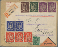 Deutsches Reich - Inflation: 18.8.1923, R-Nachnahme-Brief Mit Dekorativer Buntfrankatur Von 12 Werte - Briefe U. Dokumente