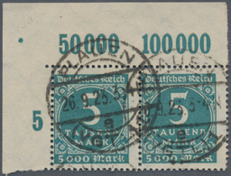 Deutsches Reich - Inflation: 1923, Freimarke Ziffern 5 Tsd M., Waagrechtes Paar Aus Der Linken Obere - Lettres & Documents