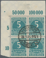 Deutsches Reich - Inflation: 1923, Freimarke Ziffern 5 Tsd M., Viererblock Aus Der Linken Oberen Bog - Briefe U. Dokumente