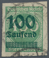 Deutsches Reich - Inflation: 1923, 100 Tsd. Auf 400 Mark Grün UNGEZÄHNT, Gestempeltes Bedarfsstück, - Lettres & Documents