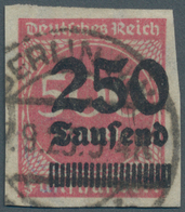 Deutsches Reich - Inflation: 1923, 250 Tsd Auf 500 M. Mittellilarot UNGEZÄHNT, Zeitgerecht Entwertet - Briefe U. Dokumente