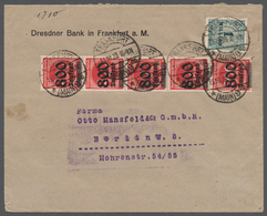 Deutsches Reich - Inflation: 1923, Senkrechter 5er Streifen 800 Tsd. Auf 200 M Lilarot Mit Beifranka - Lettres & Documents