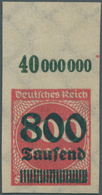 Deutsches Reich - Inflation: 1923, 800 T. Auf 500 Mk. Als Farbprobedruck In Rot Statt Grün UNGEZÄHNT - Lettres & Documents