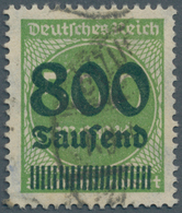 Deutsches Reich - Inflation: 1923, 800 Tsd. Auf 500 Mark Gelblichgrün, Zeitgerecht Entwertet "(WELZO - Briefe U. Dokumente