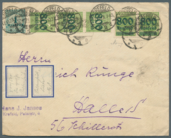 Deutsches Reich - Inflation: 1923, 800 Tausend Auf 500 M. Gelblichgrün Im Waagerechten Paar Auf Brie - Lettres & Documents