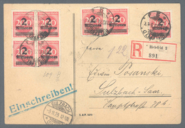 Deutsches Reich - Inflation: 1923. 2 Mill. A. 200 Mk Graurot, Durchstochen, Viererblock (rechts Unte - Briefe U. Dokumente