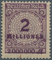 Deutsches Reich - Inflation: 1923, 2 Mio. M. Korbdeckel Schwärzlichpurpur Mit Seltenem Plattenfehler - Lettres & Documents