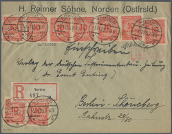 Deutsches Reich - Inflation: 1923, 5.11., Korbdeckel 10 Mio Durchstochen, 19 Stück Vorder- Bzw. Rück - Covers & Documents