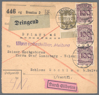 Deutsches Reich - Weimar: 1926, Paketkarte Per Eilboten-Landzustellung/Dringend, Porto: 3,40 M., Mit - Neufs