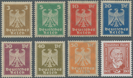 Deutsches Reich - Weimar: 1924, Reichsadler, Postfrischer Satz Sowie 60 Pfg. Stephan, Gestr. Papier - Unused Stamps