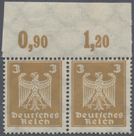 Deutsches Reich - Weimar: 1924, 3 Pf. Reichsadler Mit Wz. Y (liegend), Postfrisch Im Waagerechten Pa - Neufs