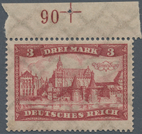 Deutsches Reich - Weimar: 1924, 3 M. Burgen, Oberrandstück Mit Nach Links Versetztem Reihenwertzähle - Neufs