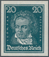 Deutsches Reich - Weimar: 1926, Beethoven 20 Pfg. Schwärzlichgrünlichblau, UNGEZÄHNT, Postfrisch, Ei - Neufs