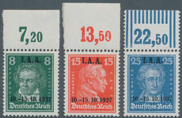 Deutsches Reich - Weimar: 1927, I.A.A.Oberrandsatz Mit 8+15 Pfg. Im Platten- Und 25 Pfg. Im Walzendr - Unused Stamps