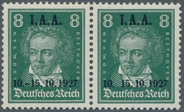 Deutsches Reich - Weimar: 1927, IAA 8 Pfg. Schwarzopalgrün, Einwandfrei Postfrisches Waagerechtes Pa - Unused Stamps