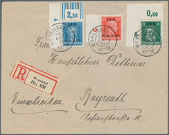 Deutsches Reich - Weimar: 1927, R-Brief Von Wunsiedel Nach Bayreuth. 8 Pfg. Und 25 Pfg. Eckrandstück - Unused Stamps