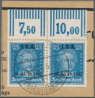 Deutsches Reich - Weimar: 1927, 25 Pf. I.A.A. Im Waagrechten Paar Mit Walzen-Oberrand, Zentrisch Ges - Neufs