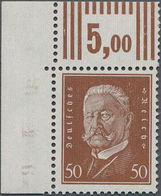 Deutsches Reich - Weimar: 1928, 50 Pf. "'Paul Von Hindenburg" Postfrische Ungefaltete Linke Obere Bo - Neufs