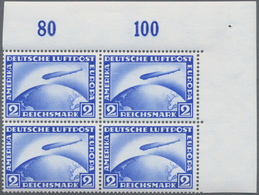 Deutsches Reich - Weimar: 1928, Zeppelin 2-4 RM Ohne Aufdruck, Einwandfrei Postfrisch Im Viererblock - Unused Stamps