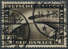 Deutsches Reich - Weimar: 1928, 4 RM Zeppelin Mit Stehendem Wasserzeichen, Sehr Schön Sauber Rundges - Unused Stamps