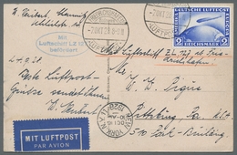 Deutsches Reich - Weimar: 1928 Bzw. 1931, "2 Und 1 RM Zeppelin" Je Als EF Auf Zwei Zeppelinkarten (A - Unused Stamps