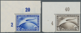 Deutsches Reich - Weimar: 1930, 2 Und 4 RM Südamerikafahrt, Je Mit Wasserzeichen "X" (stehend) In Ta - Unused Stamps