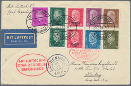Deutsches Reich - Weimar: 1930, ZEPPELIN-Brief Mit 9 Marken Hindenburg/Ebert Friedrichshafen-Lachen - Neufs