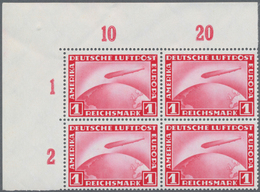 Deutsches Reich - Weimar: 1928, Zeppelin 1 RM Ohne Aufdruck, Einwandfrei Postfrisch Im Viererblock A - Unused Stamps