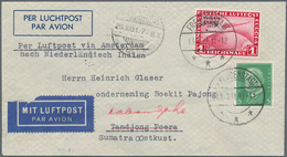 Deutsches Reich - Weimar: 1931, 1 M Lilarot "POLARFAHRT" U. 5 Pf Grün Hindenburg, MiF Auf Luftpostbr - Unused Stamps
