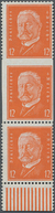 Deutsches Reich - Weimar: 1932, Hindenburg 12 Pfg. Rotorange, Postfrischer Senkrechter 3er-Streifen - Unused Stamps