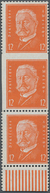 Deutsches Reich - Weimar: 1932, Hindenburg 12 Pfg. Rotorange, Postfrischer Senkrechter 3er-Streifen - Ungebraucht