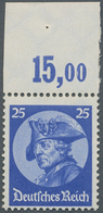 Deutsches Reich - 3. Reich: 1933, FRIDERIKUS REX 25 Pf Blau, Der Höchstwert Einwandfrei Postfrisch V - Briefe U. Dokumente