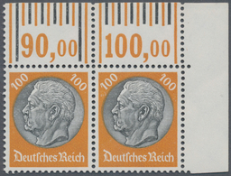 Deutsches Reich - 3. Reich: 1933, 100 Pfg. Hindenburg, Waagrechtes Paar Aus Der Rechten Oberen Bogen - Brieven En Documenten