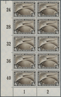 Deutsches Reich - 3. Reich: 1933, Chicago-Fahrt 4 M Postfrischer Eckrand Zehnerblock Unten Links, Ma - Covers & Documents
