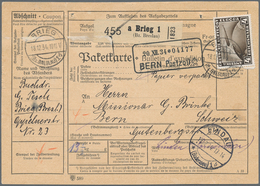 Deutsches Reich - 3. Reich: 1933, 4 RM Chicagofahrt, Portogerecht Als Einzelfrankatur Auf Paketkarte - Brieven En Documenten