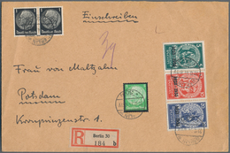 Deutsches Reich - 3. Reich: 1933, Nothilfe-Blockmarken 5+10+20 Pfg. Im Waagerechten Zusammendruck Au - Lettres & Documents