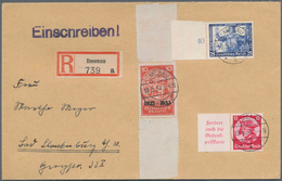 Deutsches Reich - 3. Reich: 1933, 10+30 Pf Dkl'zinnoberrot Aus Nothilfeblock Mit Oben Und Unten Noch - Briefe U. Dokumente