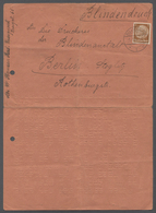 Deutsches Reich - 3. Reich: 1933, 3 Pf. Hindeburg, Einzelfrankatur Auf Blindendrucksache (links Reg- - Covers & Documents