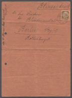Deutsches Reich - 3. Reich: 1933, 3 Pf. Hindeburg, Einzelfrankatur Auf Blindendrucksache (links Reg- - Briefe U. Dokumente