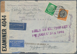 Deutsches Reich - 3. Reich: 1941, 5 Pf Und 100 Pf Hindenburg, MiF Auf Luftpostbrief Mit OKW-Zensur V - Lettres & Documents