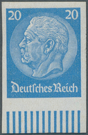 Deutsches Reich - 3. Reich: 1934, Hindenburg 20 Pfg. Lebhaftcyanblau, UNGEZÄHNT, Sauber Ungebrauchte - Lettres & Documents