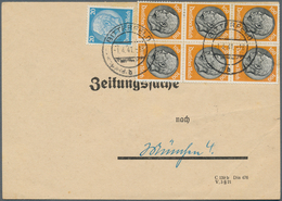 Deutsches Reich - 3. Reich: 1933, 100 Pfg. Im Senkrechten 6er-Block Und 20 Pfg. Hindenburg Auf ZEITU - Lettres & Documents