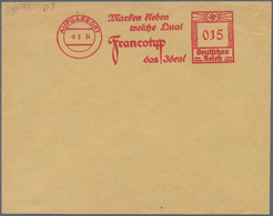 Deutsches Reich - 3. Reich: 1934, 15 Pf Maschinenstempel-PROBE-ABDRUCK Type 9b Von Francotyp Auf Ums - Covers & Documents