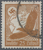 Deutsches Reich - 3. Reich: 1934, Flugpost 25 Pf. Orangebraun Mit Waagrechter Gummiriffelung, Mit PL - Covers & Documents