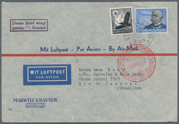 Deutsches Reich - 3. Reich: 1934, 3 M. Graf Von Zeppelin Mit Waagerechter Gummiriffelung Und 100 Pfg - Lettres & Documents