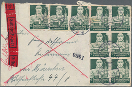 Deutsches Reich - 3. Reich: 1934, Sechs Pfennig Stände Neun Exemplare Als Mehrfachfrankatur Auf Leic - Covers & Documents